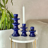 Modern blue candle holder