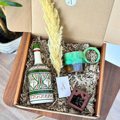 Green brown handmade gift box