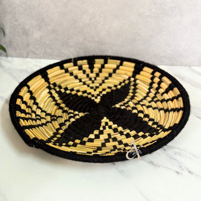 Berber handmade tray Titrit black and beige 45cm