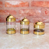 Glass and gold brass box