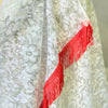 Traditional Amazigh white lace scarf