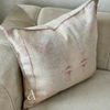 Housse de coussin Sabra (soie de cactus) crème et rose - Ajbir