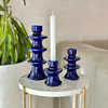 Modern blue candle holder