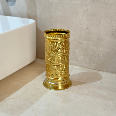 Traditional gilded brass glass