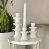 Modern white candle holder