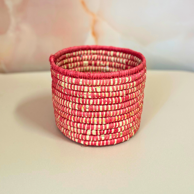 Anouz round pink basket