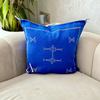 Housse de coussin Sabra (soie de cactus) bleu majorelle - Ajbir