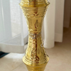 Handcrafted side table 100% gold-plated brass
