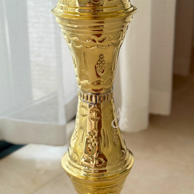 Handcrafted side table 100% gold-plated brass