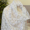 Traditional Amazigh white lace scarf