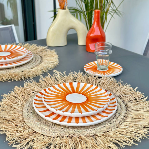 Orange Tafoukt plate set (12 pieces)