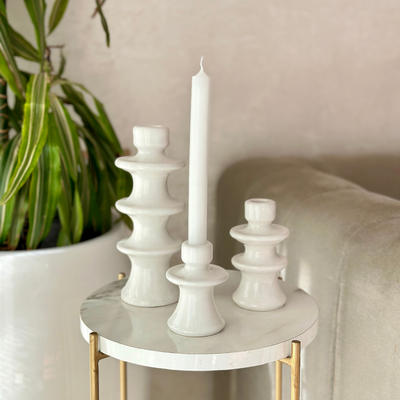 Modern white candle holder