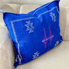 Housse de coussin Sabra (soie de cactus) bleu majorelle - Ajbir