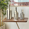 Black striped bottle vase