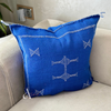 Housse de coussin Sabra (soie de cactus) bleu majorelle - Ajbir