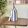 Blue striped bottle vase