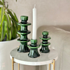 Modern green candle holder