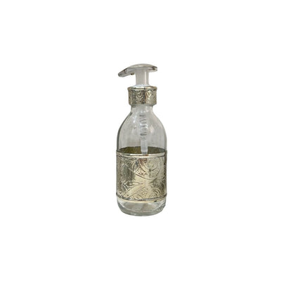 Distributeur de savon en verre et laiton argenté Mwaj - Ajbir