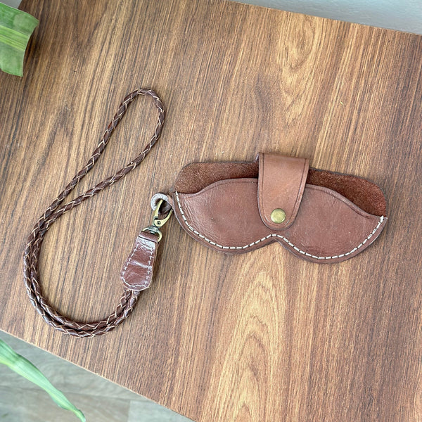 Leather glasses holder