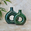 Medium elongated Tafoukt varnished handmade vase