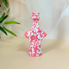 Speckled pink candle holder