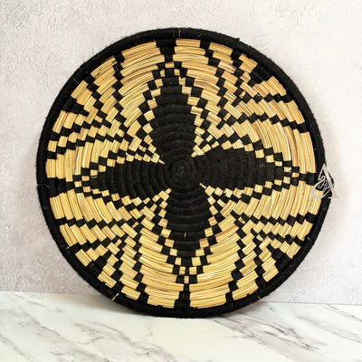 Berber handmade tray Titrit black and beige 45cm