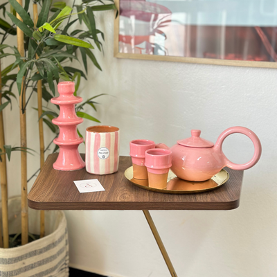 Modern pink candle holder