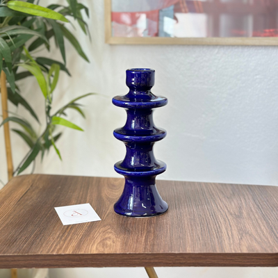 Modern blue candle holder