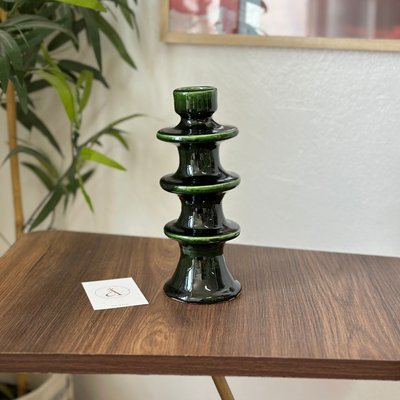 Modern green candle holder