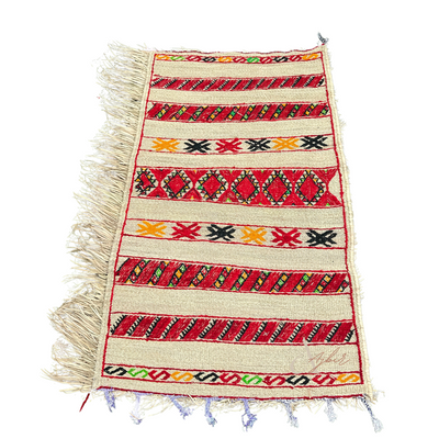 Tapis Extérieur en osier et laine 1m80/1m30 - Ajbir