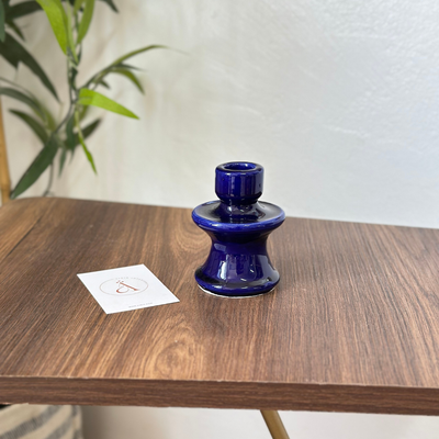 Modern blue candle holder