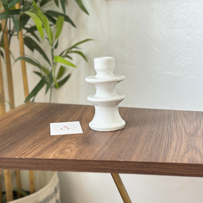 Modern white candle holder