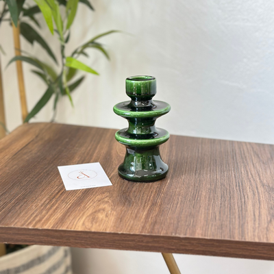 Modern green candle holder
