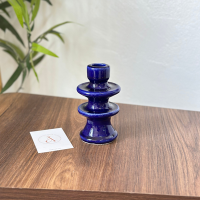 Modern blue candle holder