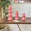 Modern pink candle holder