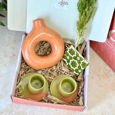 Olive green Tafoukt handcrafted gift box