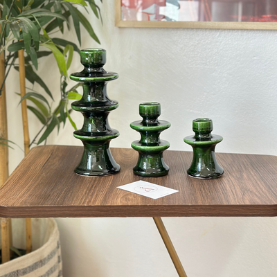 Modern green candle holder