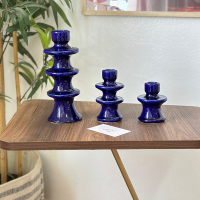 Modern blue candle holder