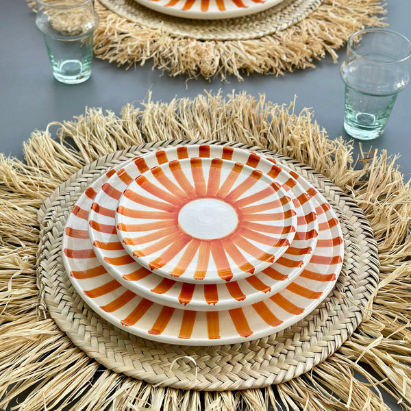Orange Tafoukt plate set (12 pieces)