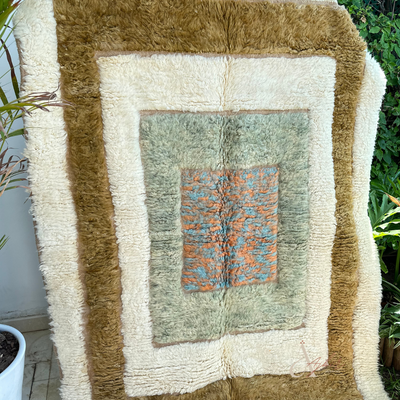 Tapis Beni Ouarain marron 2,45m/1,56m - Ajbir