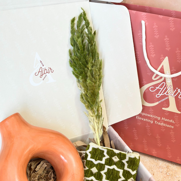 Olive green Tafoukt handcrafted gift box