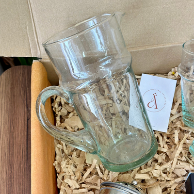 Handmade clear carafe gift box