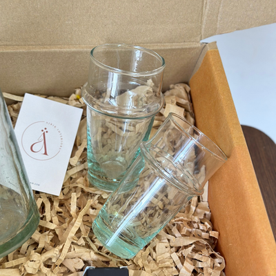 Handmade clear carafe gift box