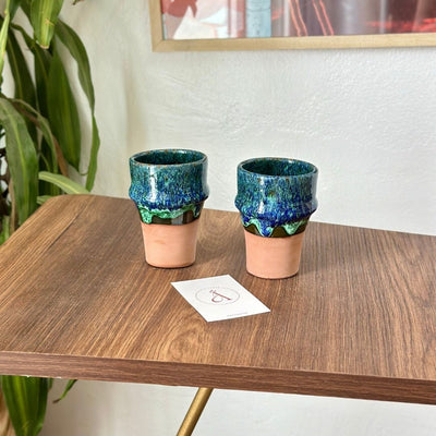 Verre beldi bleu vert - Ajbir