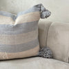 Housse de Coussin à pompons 50cmx50cm Gris crème