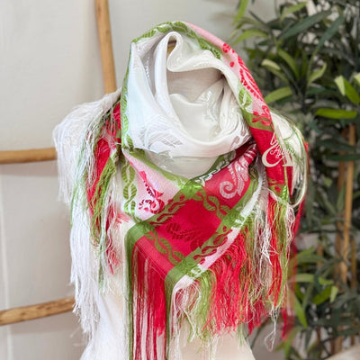 White and red Kdib scarf