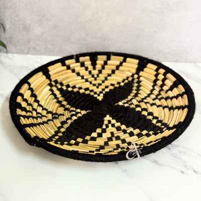 Berber handmade tray Titrit black and beige 45cm