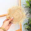Amnay natural raffia saucer with fringes
