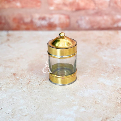 Glass and gold brass box