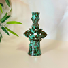 Speckled green candle holder 2